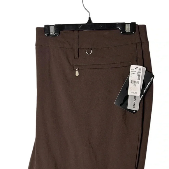 Pennington pants ,women size 26. NWT, brown,savvy fit,straight leg,pull on - Picture 2 of 16